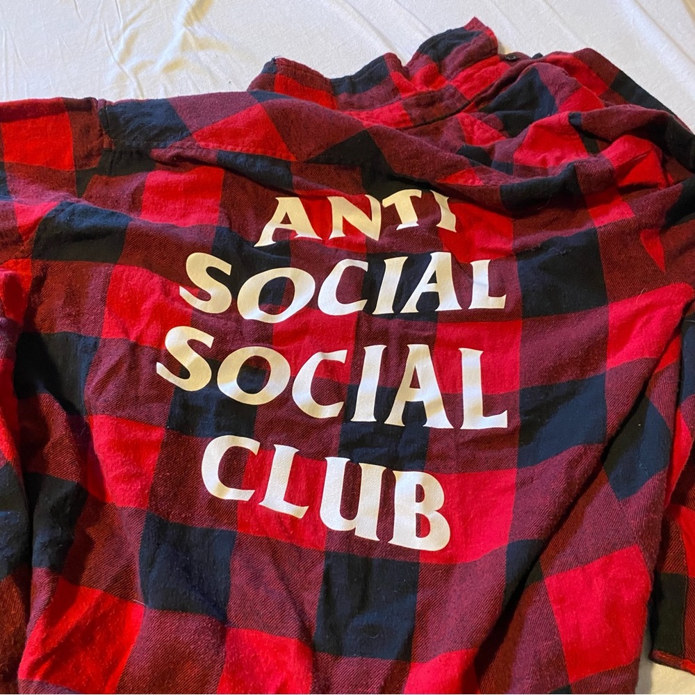 Anti Social Social Club Plaid Jacket in Red and Black